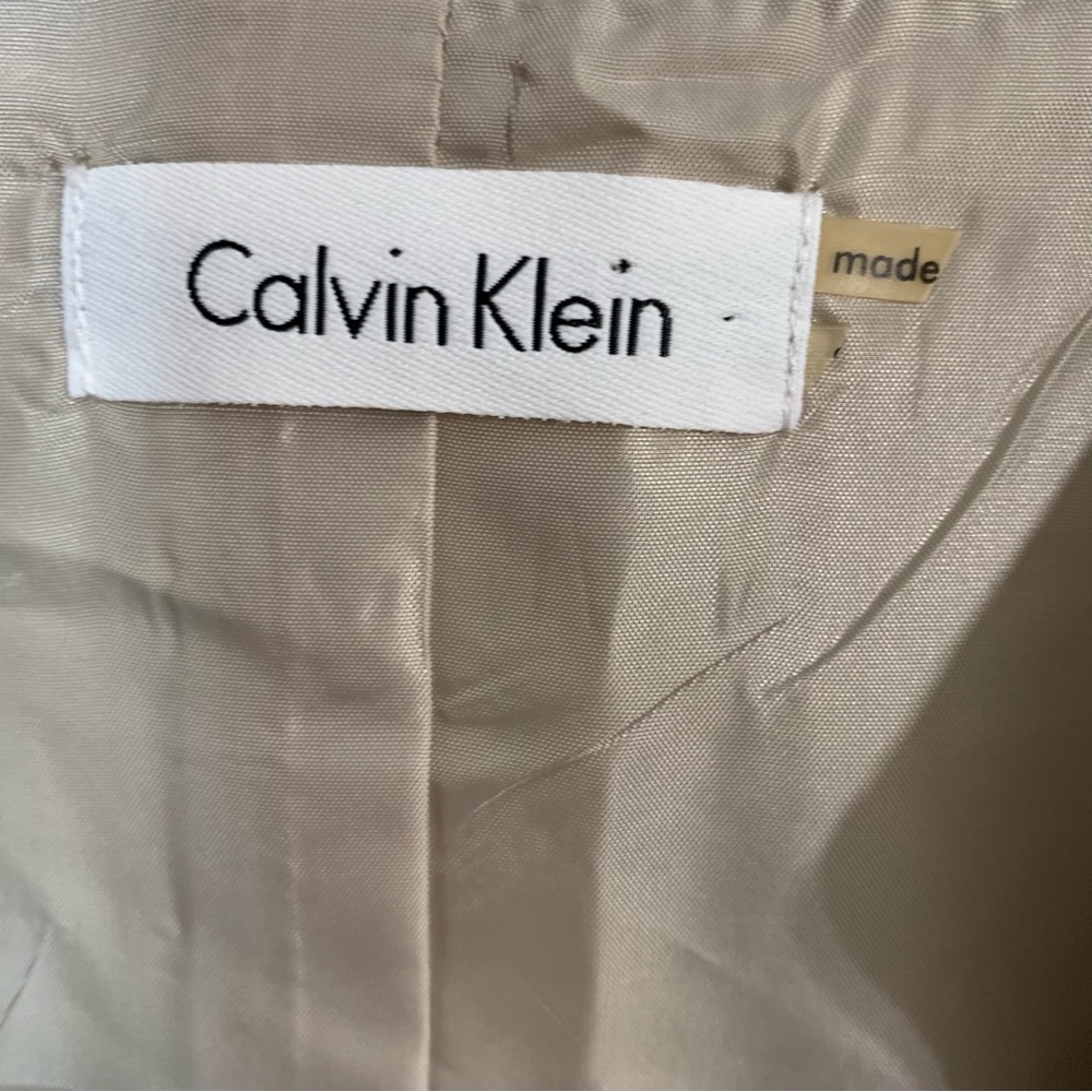 CALVIN KLEIN Linen Blend Button Down Khaki Dress Sz M - Picture 10 of 13